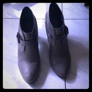 Gray heel booty shoes in excellent condition.